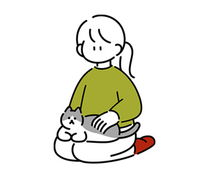 猫を正式に譲渡してもらった人のイラスト